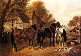 John Frederick Herring, Jnr Canvas Paintings - An English Homestead
